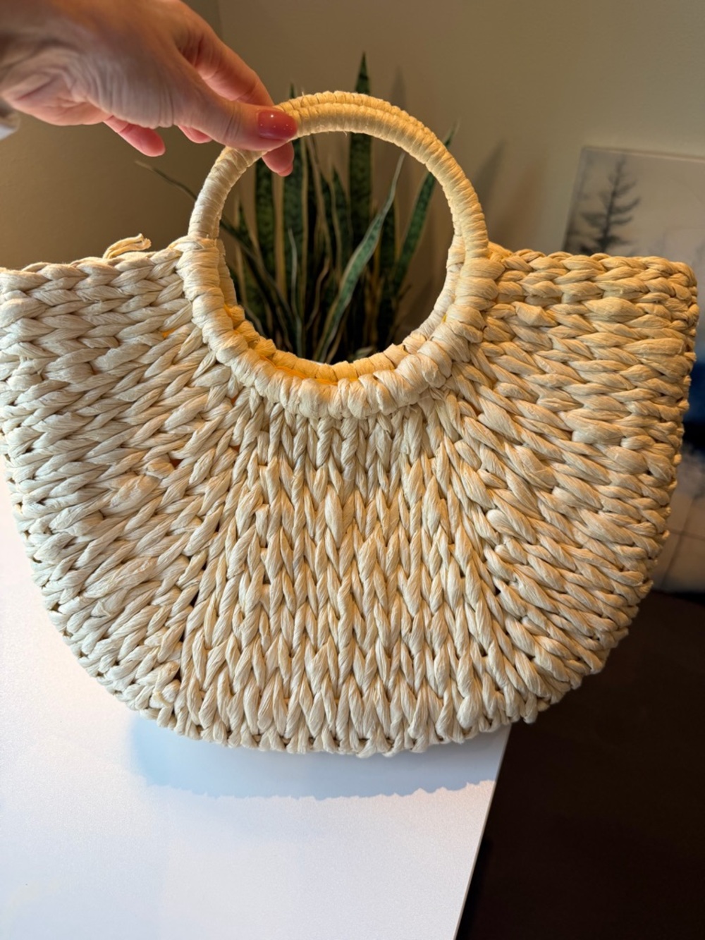 L'OCCITANE Cream Woven Round-Handle Tote